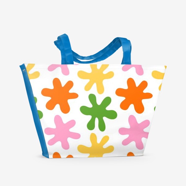 Пляжная сумка «Разноцветные абстрактные цветы кляксы»
