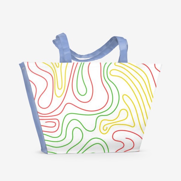 Пляжная сумка «Разноцветные линии. Абстрактный паттерн»