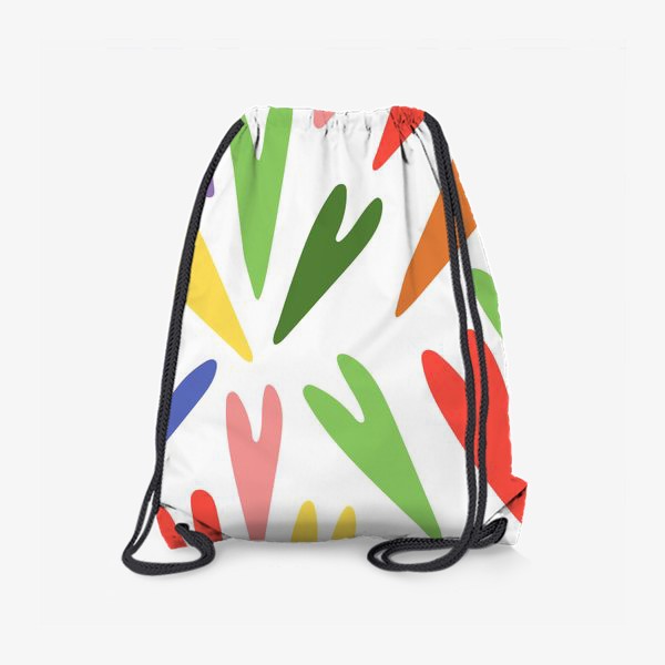 Рюкзак «Разноцветные сердца. Любовь. Цветной паттерн с сердечками»