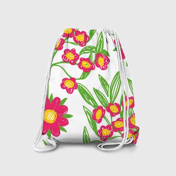 Рюкзак «Цветы нарисованные цветной ручкой»