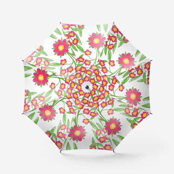 Зонт «Цветы нарисованные цветной ручкой»