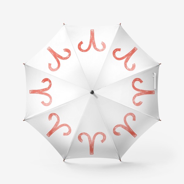 Зонт «Овен. Гороскоп. Знак зодиака в стиле карандашного рисунка. Скетч»