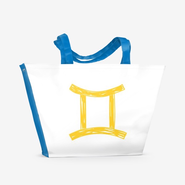 Пляжная сумка &laquo;Близнецы. Гороскоп. Знак зодиака в стиле карандашного рисунка. Скетч&raquo;