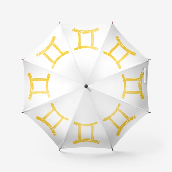 Зонт «Близнецы. Гороскоп. Знак зодиака в стиле карандашного рисунка. Скетч»