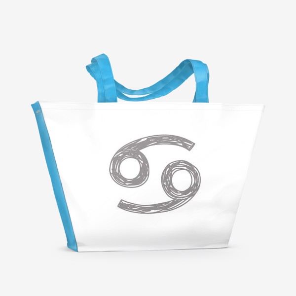 Пляжная сумка &laquo;Рак. Гороскоп. Знак зодиака в стиле карандашного рисунка. Скетч&raquo;
