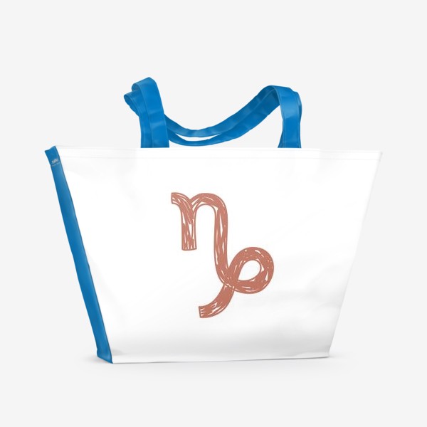 Пляжная сумка «Козерог. Гороскоп. Знак зодиака в стиле карандашного рисунка. Скетч»