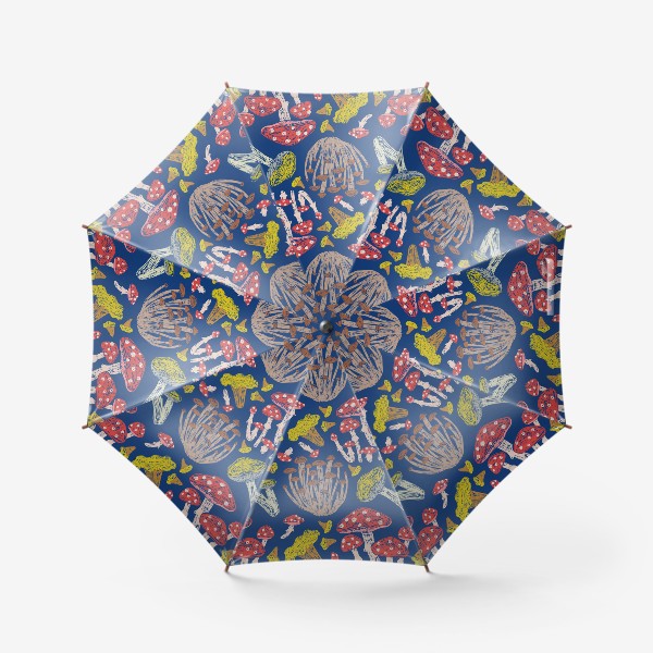 Зонт «Грибы. Разноцветный паттерн»