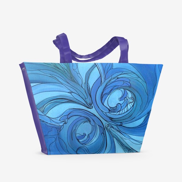 Пляжная сумка «Абстракция на морскую тему»