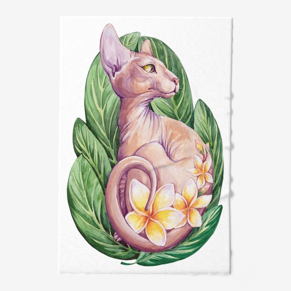 Полотенце «Кот в листьях»