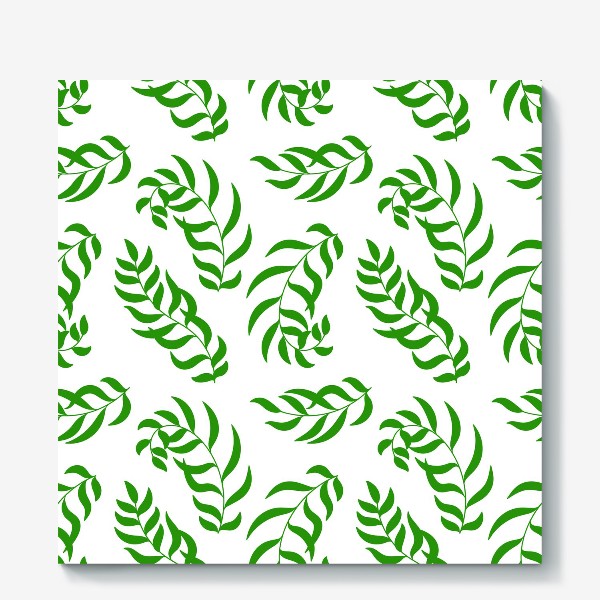 Холст &laquo;Зеленые листья. Растительный паттерн&raquo;
