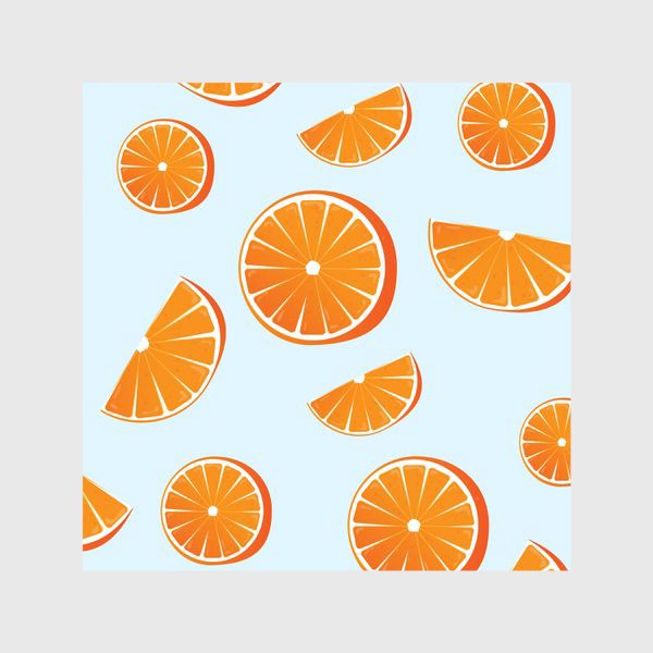 Шторы «Летний фруктовый паттерн из апельсинов»