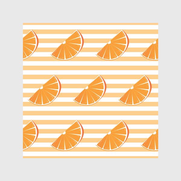 Скатерть «Оранжевый элегантный паттерн из горизонтальных линий и долек апельсинов»