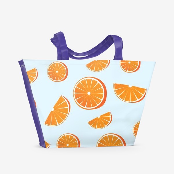 Пляжная сумка «Летний фруктовый паттерн из апельсинов»