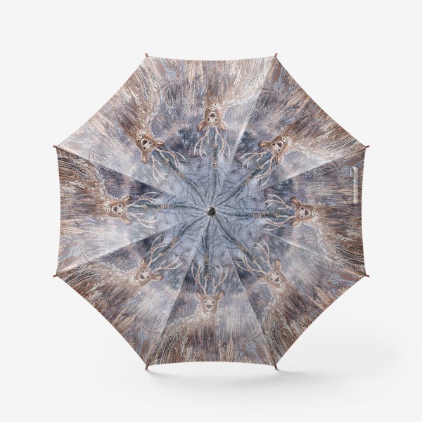 Зонт «Красивый пастельный принт с оленями в траве, иллюстрация нежных тонов с текстурами»