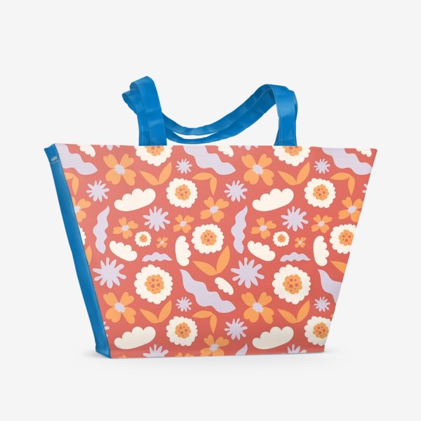 Пляжная сумка «Яркая цветочная абстракция»