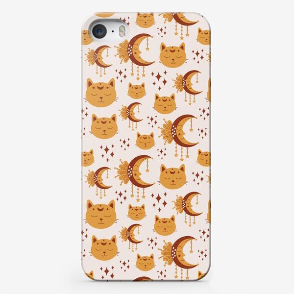 Чехол iPhone «Бохо котики звезды и луна»