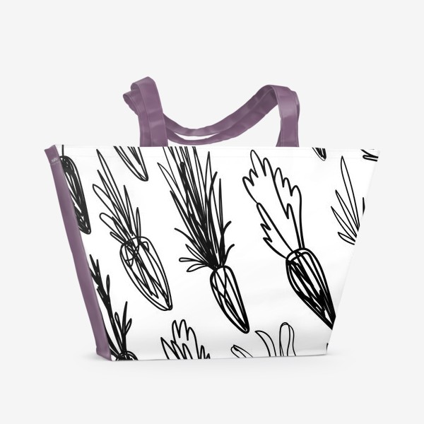 Пляжная сумка «Морковки в стиле карандашный скетч»