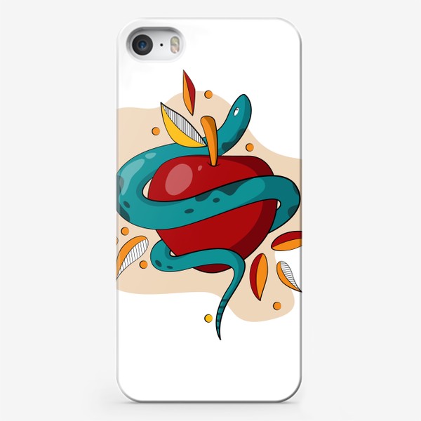 Чехол iPhone «Запретный плод. Змея с яблоком.»