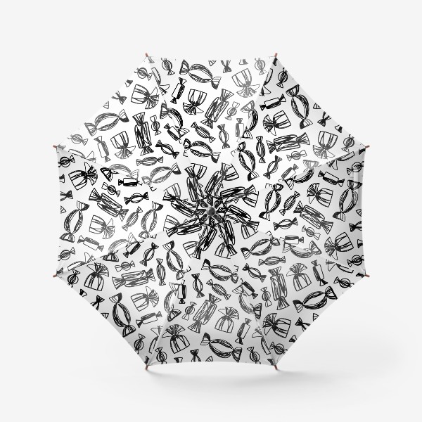 Зонт «Конфеты. Абстрактный черный фон в карандашном стиле»