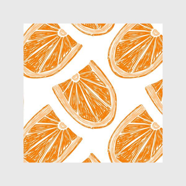 Шторы «Апельсиновый паттерн. Дольки апельсина в стиле карандашного рисунка»