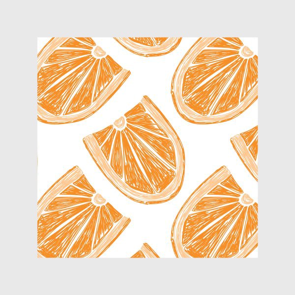 Скатерть «Апельсиновый паттерн. Дольки апельсина в стиле карандашного рисунка»