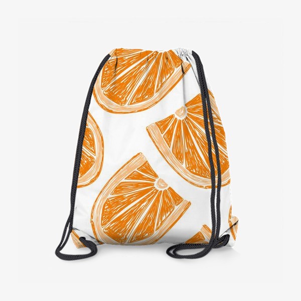 Рюкзак «Апельсиновый паттерн. Дольки апельсина в стиле карандашного рисунка»