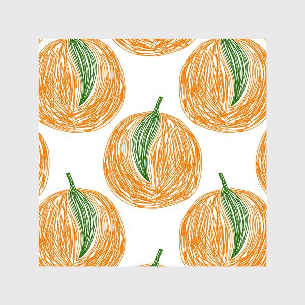 Шторы «Апельсины в карандашном стиле. Цитрусовый паттерн»