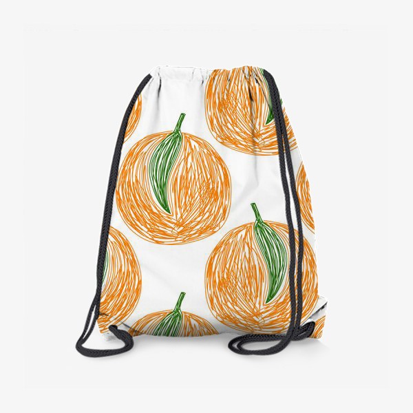 Рюкзак «Апельсины в карандашном стиле. Цитрусовый паттерн»
