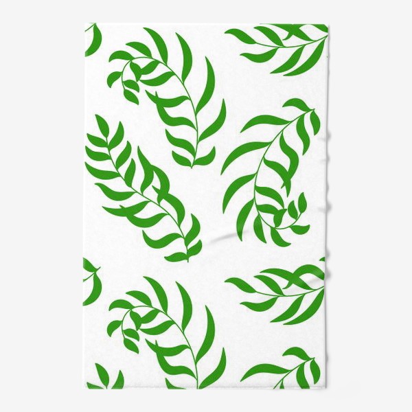 Полотенце «Зеленые листья. Растительный паттерн»
