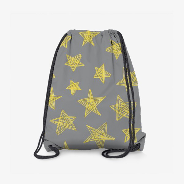 Рюкзак «Желтые звезды на сером фоне. Паттерн»