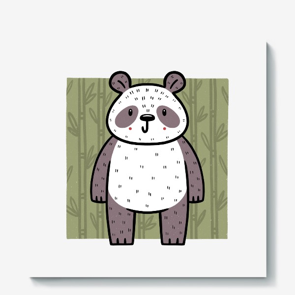 Холст «Милая панда в бамбуковом лесу»