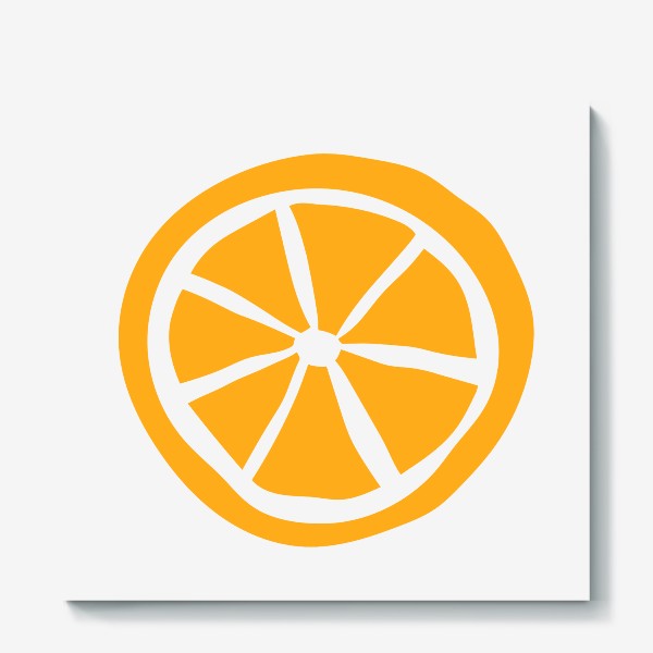 Холст «Апельсин в стиле аппликации из бумаги»