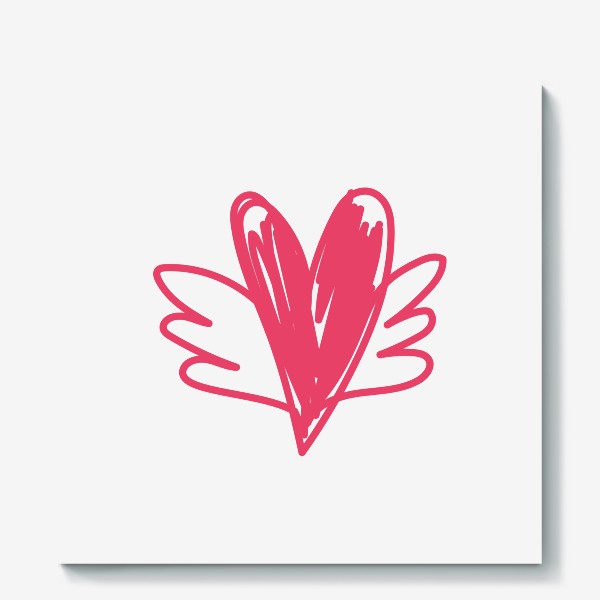 Холст «Сердце с крыльями. Крылатая любовь»