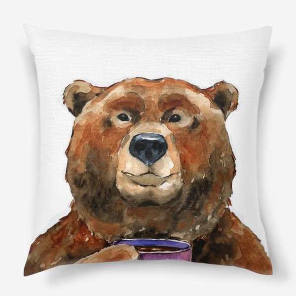 Подушка «Медведь пьет чай»