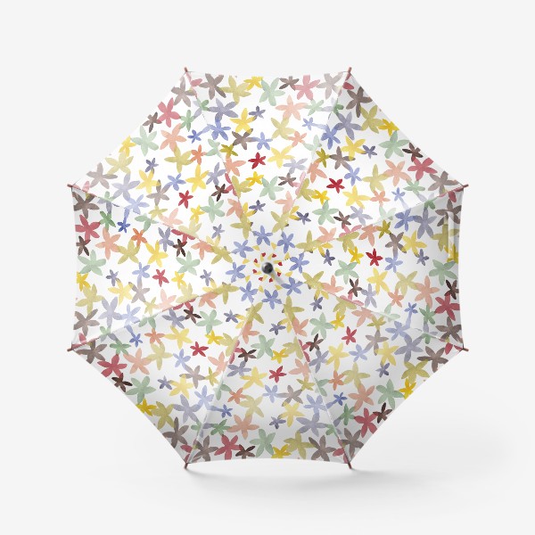 Зонт «Акварельный узор с простыми цветами»