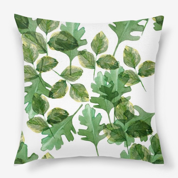Подушка «зелёные листочки »