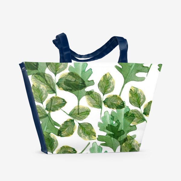 Пляжная сумка «зелёные листочки »