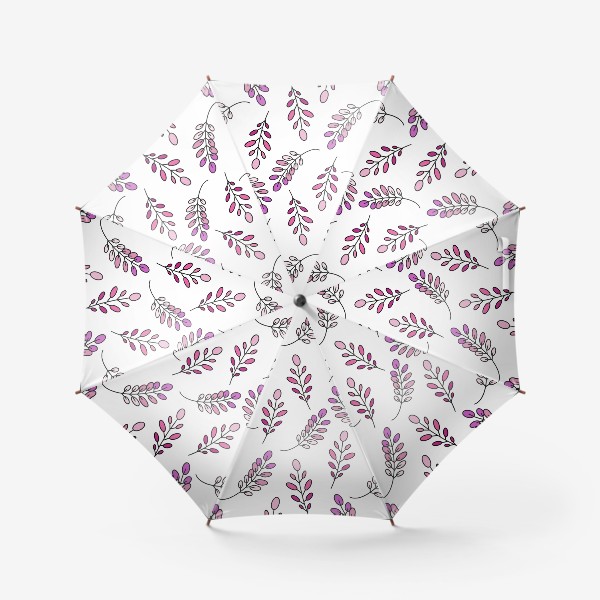 Зонт «Дудл веточки на белом - паттерн»