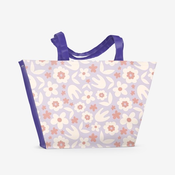 Пляжная сумка «Цветочная пастель»
