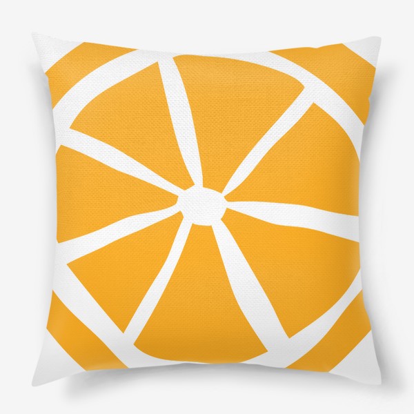 Подушка «Апельсин в стиле аппликации из бумаги»