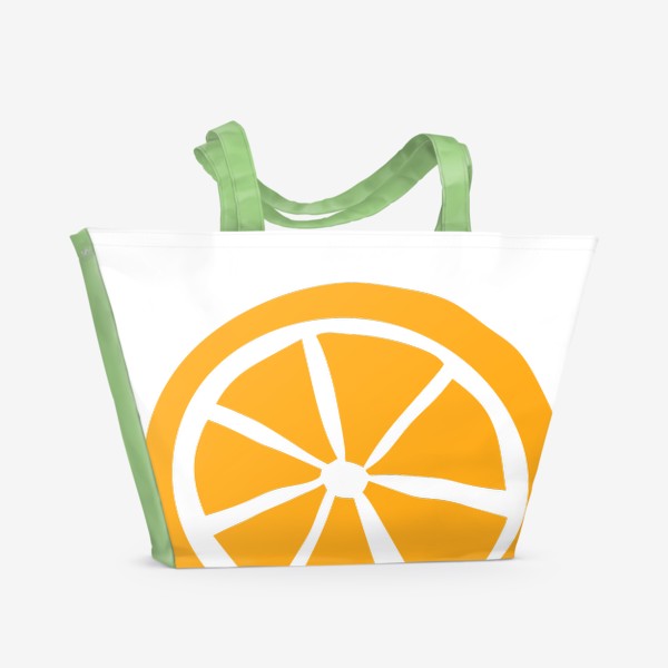 Пляжная сумка «Апельсин в стиле аппликации из бумаги»
