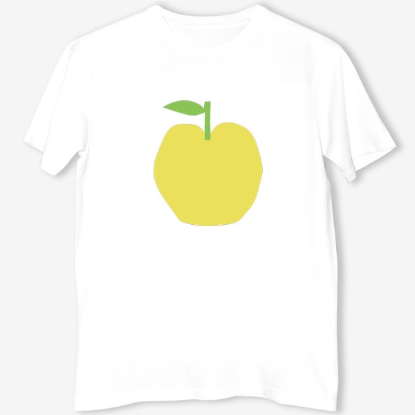 Футболка «Желтое яблоко в стиле аппликации из бумаги»