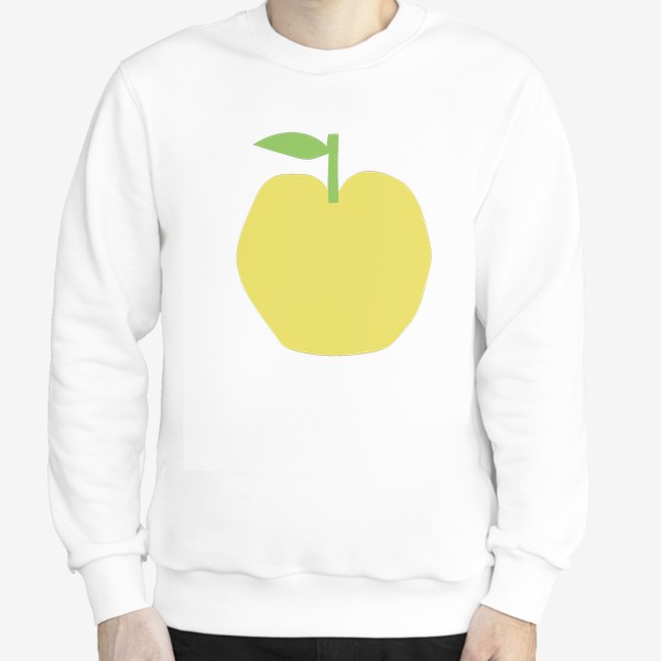 Свитшот «Желтое яблоко в стиле аппликации из бумаги»