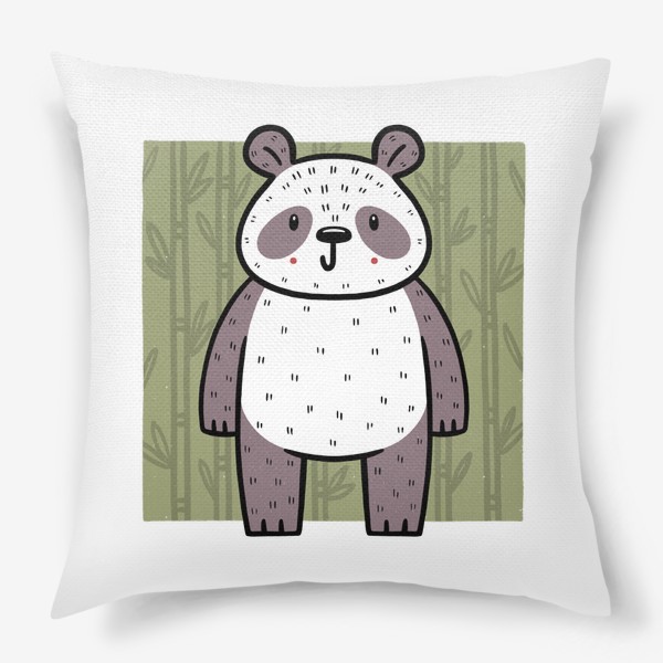 Подушка «Милая панда в бамбуковом лесу»