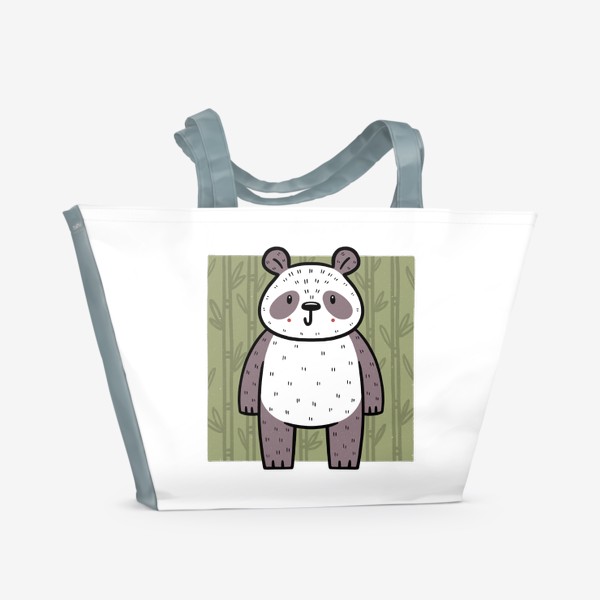 Пляжная сумка «Милая панда в бамбуковом лесу»