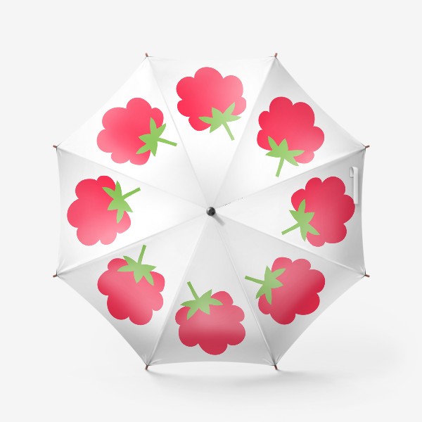 Зонт «Малина в стиле аппликации из бумаги»