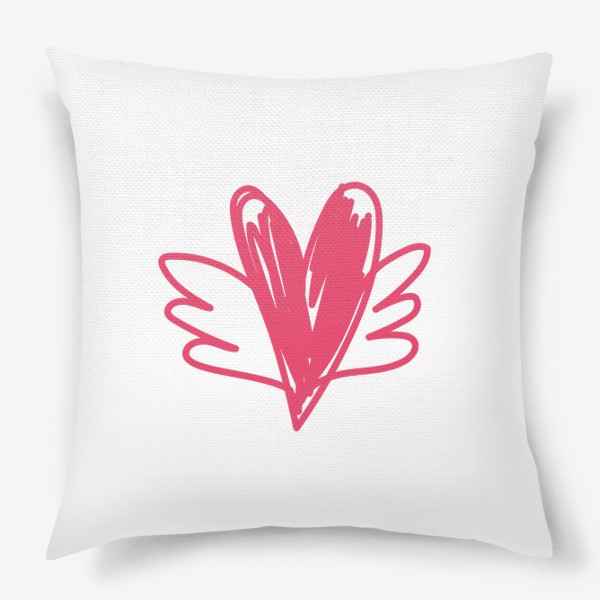 Подушка «Сердце с крыльями. Крылатая любовь»