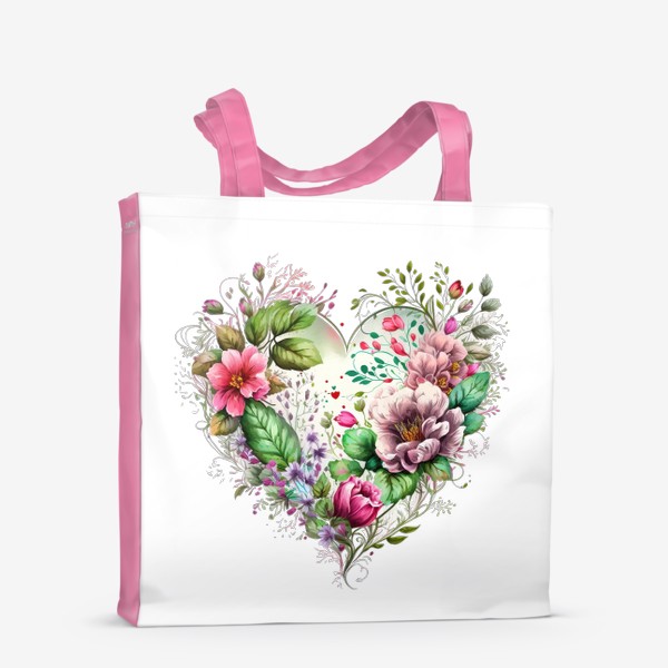 Сумка-шоппер «Сердечко из цветов.»