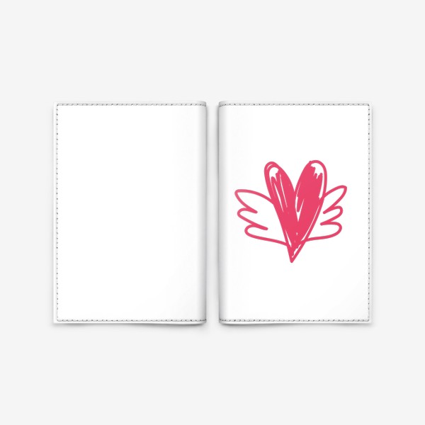 Обложка для паспорта «Сердце с крыльями. Крылатая любовь»