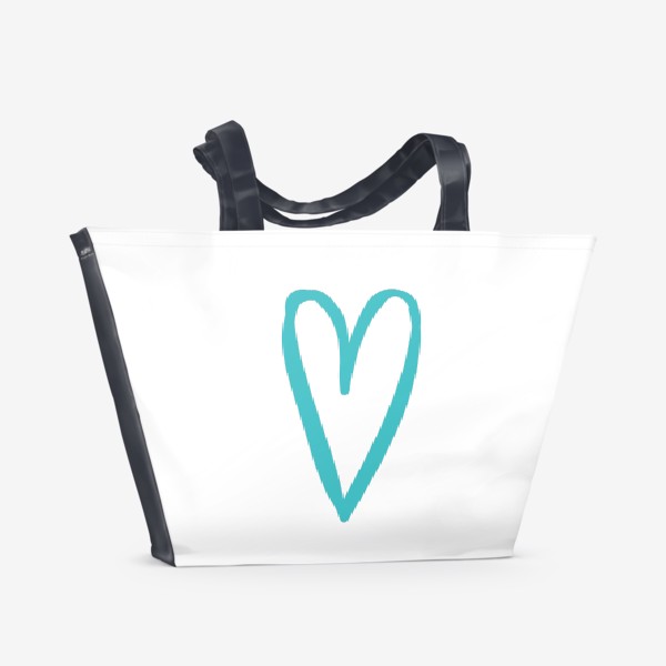 Пляжная сумка «Сердце, нарисованное фломастером»
